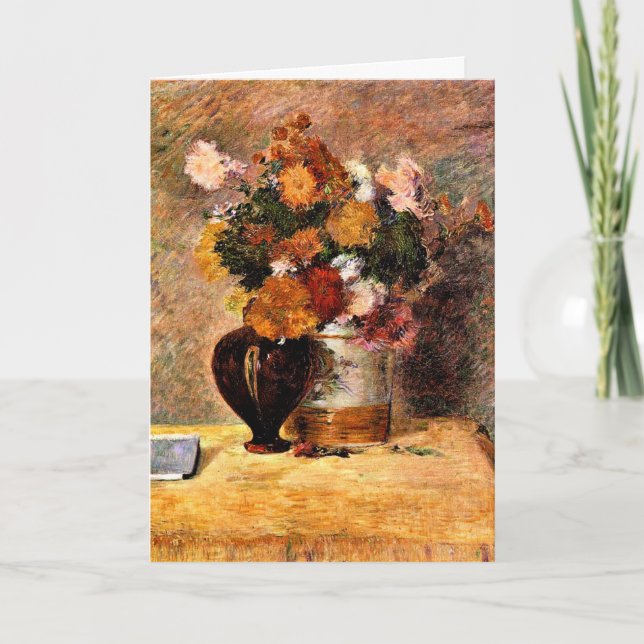 Cartão Gauguin - Flores e Livro Japonês (Frente)