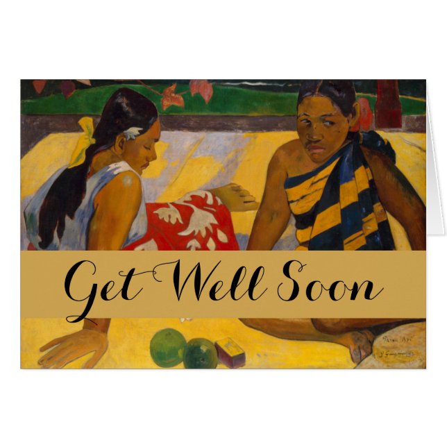 Cartão Gauguin French Polynesia Tahiti Women Painting (Frente Horizontal)