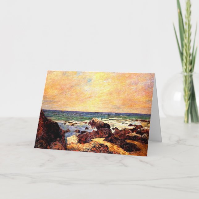 Cartão Gauguin - Rocks and Sea, 1886, painting, (Frente)