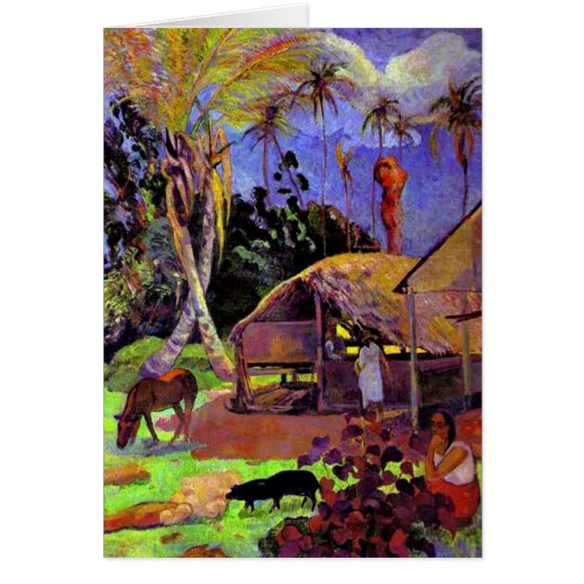Cartão Gauguin - Suínos Pretos (Frente)