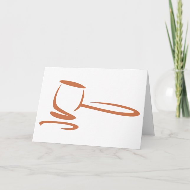 Cartão Gavel Representing a Judge in Swish Drawing Style (Frente)