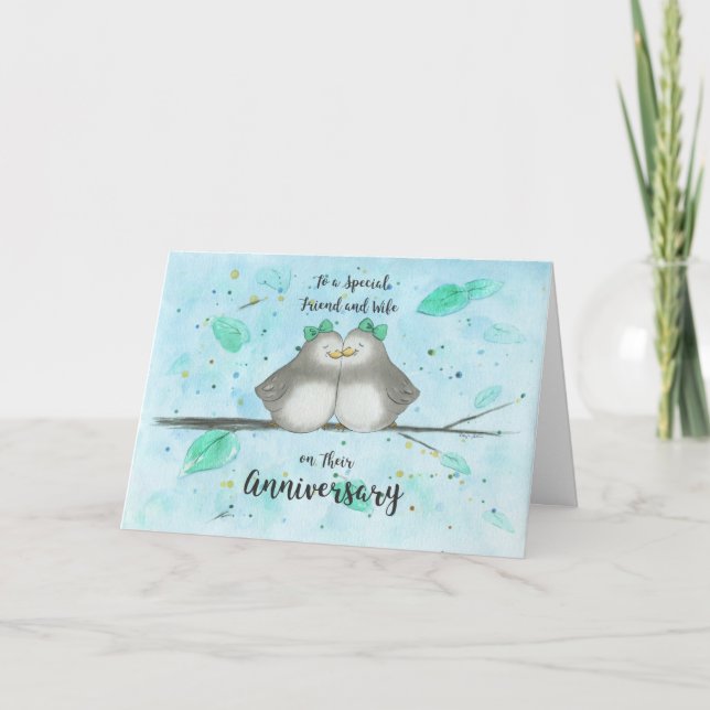 Cartão Gay Amigo e Esposa Aniversário Cachorros (Frente)