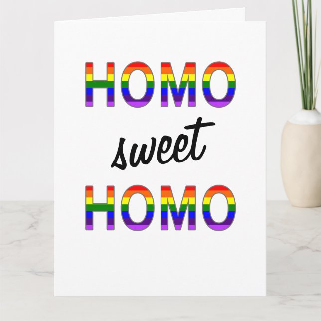 Cartão Gay Birthday Engraçado Homo Sweet Homo (Frente)