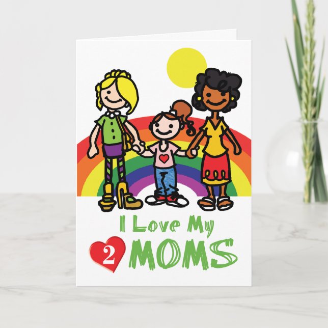 Cartão GAY Cards - Luv 2 Moms (Frente)