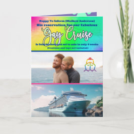 Cartão Gay de Cruzeiro de Brincadeira editável, Foto de g