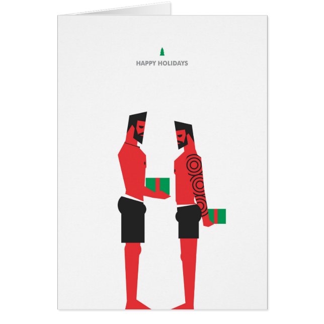 Cartão gay de feliz de natal 1 (Frente)