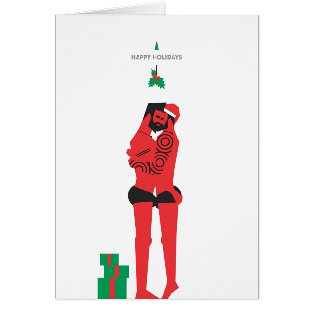 Cartão gay de feliz de natal 3 (Frente)