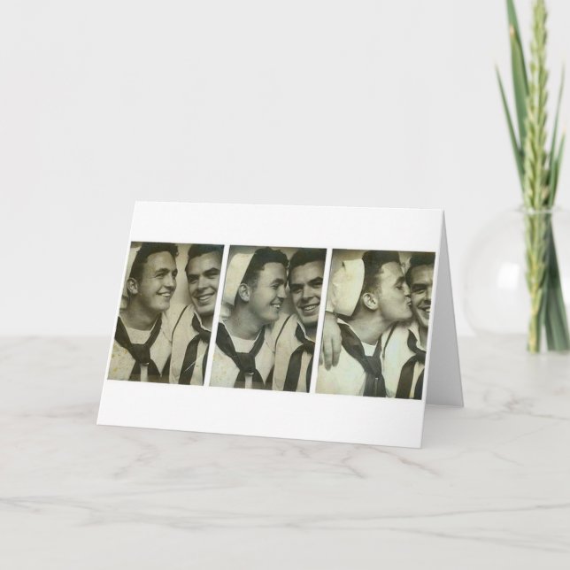 Cartão Gay do vintage (Frente)