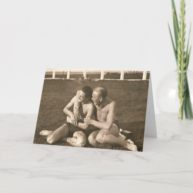 Cartão Gay do vintage (Frente)