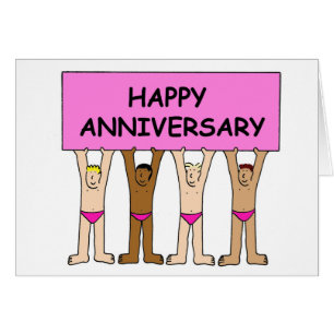Cartão Gay Happy Anniversary Men in Underpants