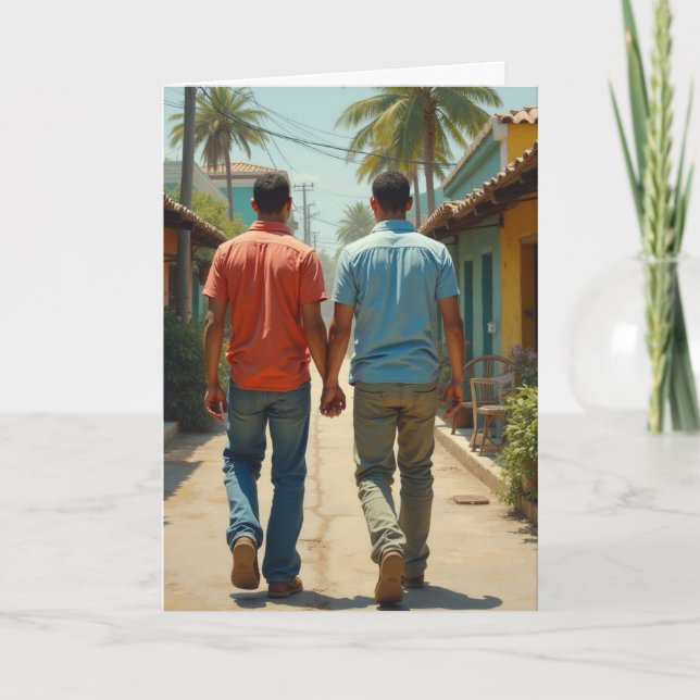 Cartão Gay lgbtq ontem à noite foi mágico (Frente)