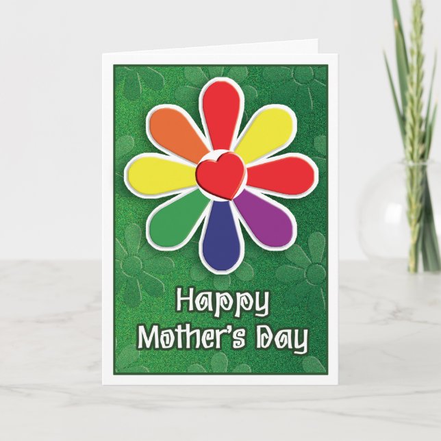 Cartão Gay Mothers Day Cards - Pride Flower (Frente)