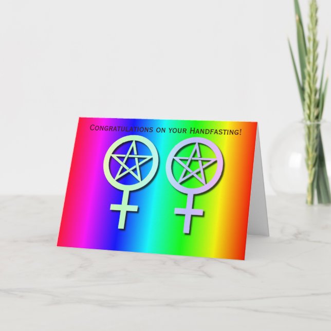 Cartão Gay Pride Wiccan Lesbian Handfasting Card 2 (Frente)