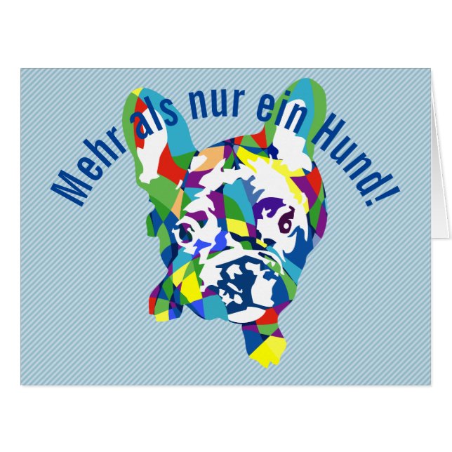 Cartão Gebogener Text mit Bulldogge (Frente horizontal)