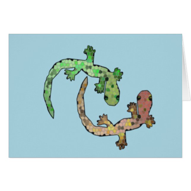 Cartão Gecos do mosaico (Frente horizontal)