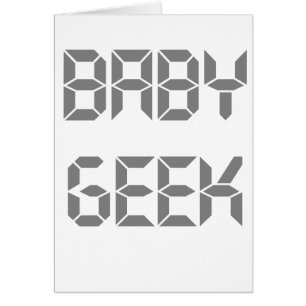 Cartão Geek cinzento do bebê do texto