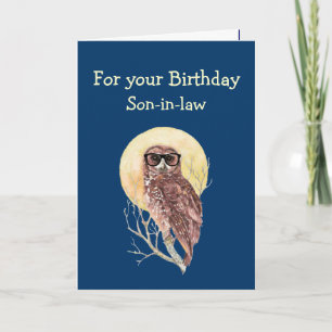 Cartão Geek de Computador Filho-da-Lei Humor Birthday Owl