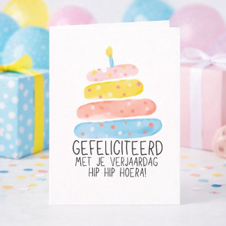 Cartão Gefeliciteerd met je verjaardag Cupcake Kaars 