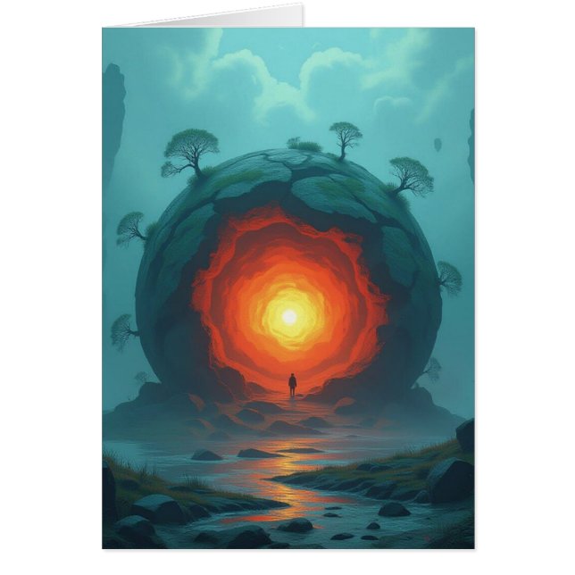 Cartão Geheimnisvoller Erdkern  Das Herz unseres Planeten (Frente)