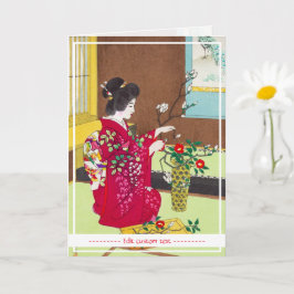 Cartão Geisha japonesa oriental Legal Lady maiko ikebana