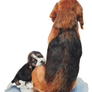 Cartão Gelado de cachorrinho bonito com cão mãe