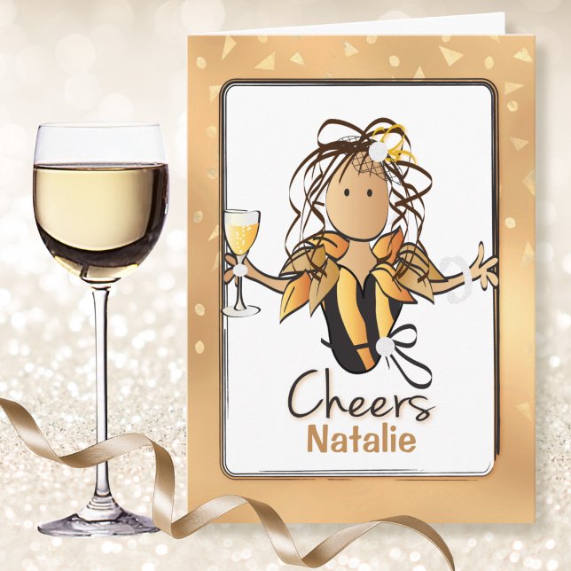 Cartão Gelado feminino brilha qualquer carta de aniversár (Criador carregado)