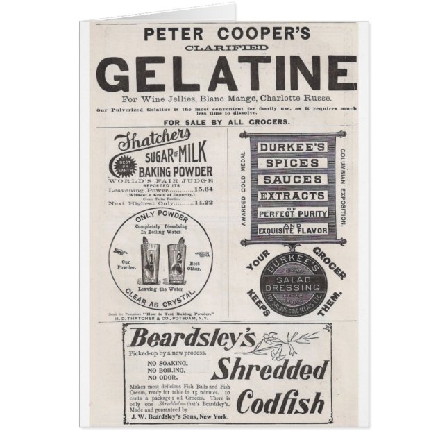 Cartão Gelatina, Peixe-Bacalhau e muito mais (Frente)