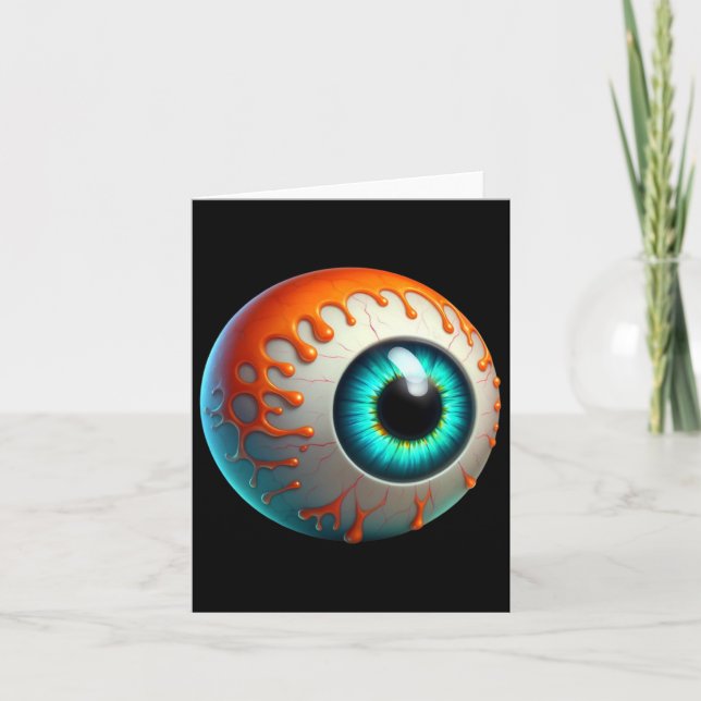 Cartão Geleia Humana Assustadora Halloween Engraçado Preg (Frente)