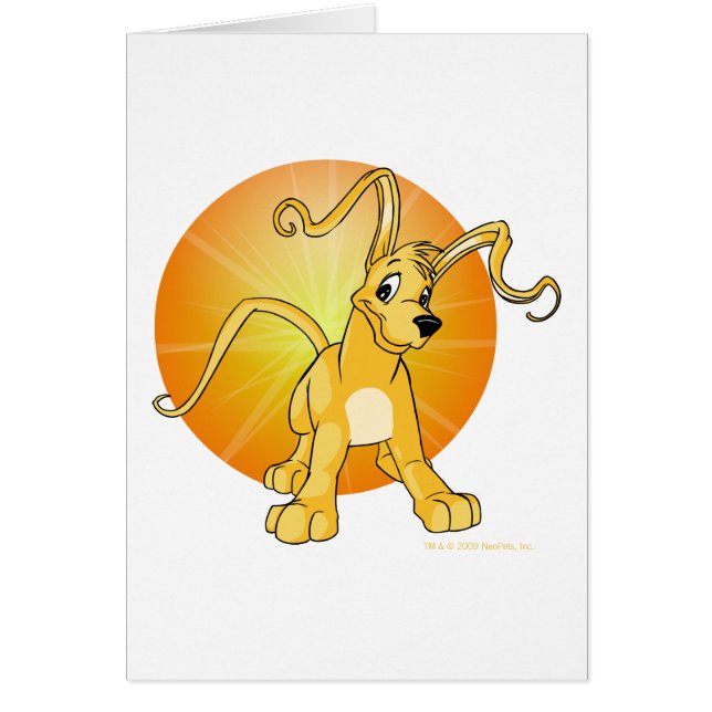 Cartão Gelert amarelo brincalhão (Frente)