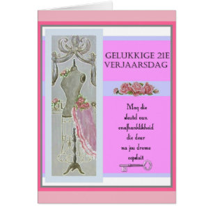 Cartão Gelukkige 21e Verjaarsdag
