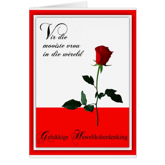 Cartão Gelukkige Huweliksherdenking (Frente)