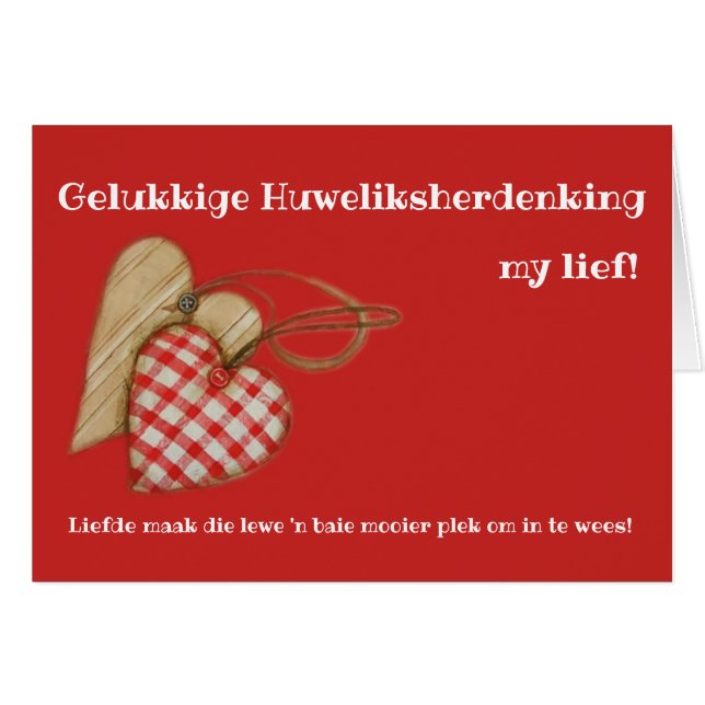 Cartão Gelukkige Huweliksherdenking minha vida! (Frente Horizontal)