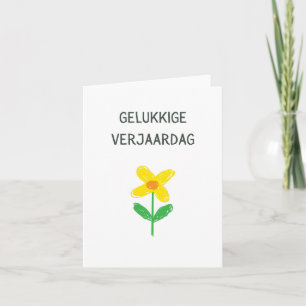 Cartão Gelukkige verjaardag, feliz aniversário neerlandês