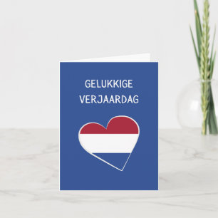 Cartão Gelukkige verjaardag, feliz aniversário neerlandês