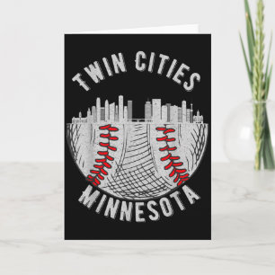 Cartão Gêmeas Cidades Minnesota Mn Beisebol Skyline St 