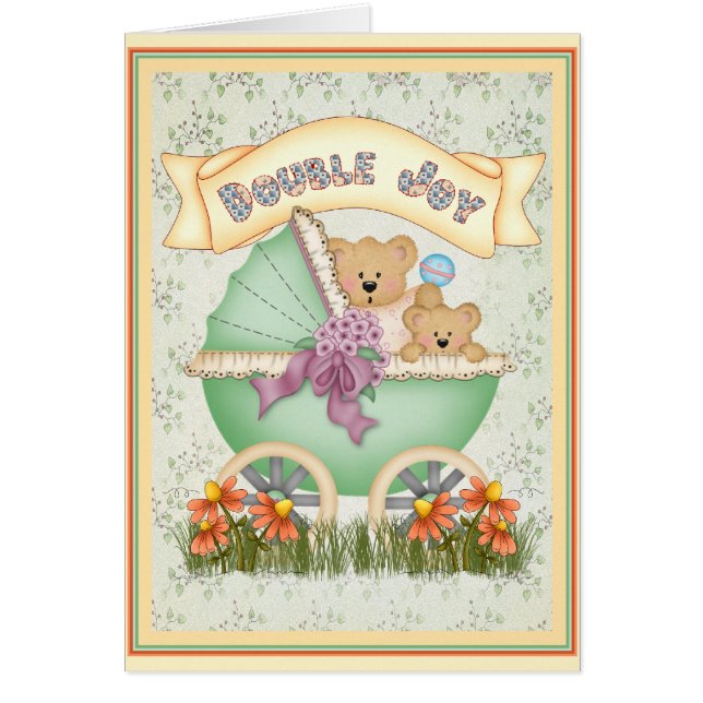 Cartão Gêmeos da carruagem de bebê (Frente)
