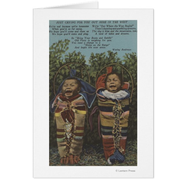 Cartão Gêmeos indianos em apooses e "apenas chorando �" (Frente)