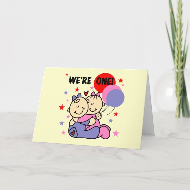 Cartão Gêmeos Somos um Camiseta de aniversário e presente (Frente)