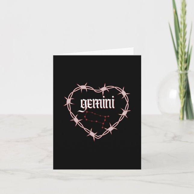 Cartão Gemini Consteling Gothic Edgy Birthday (Frente)