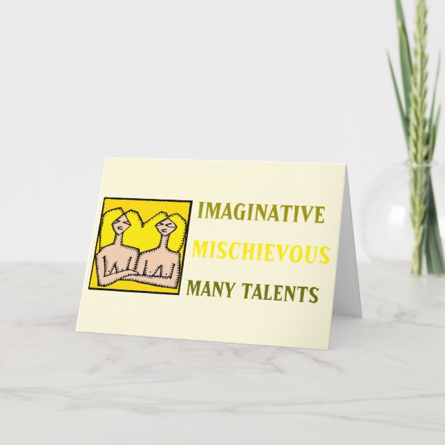 Cartão Gemini de Personalidade do Sinal Zodíaco de (Frente)