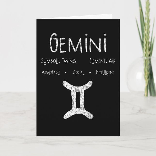 Cartão Gemini Horoscope Astrology Star Sinal de Astrologi (Frente)