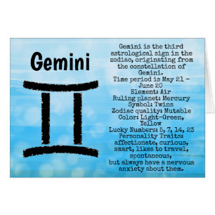 Cartão Gemini - Símbolo de Feliz Aniversário Horoscope 