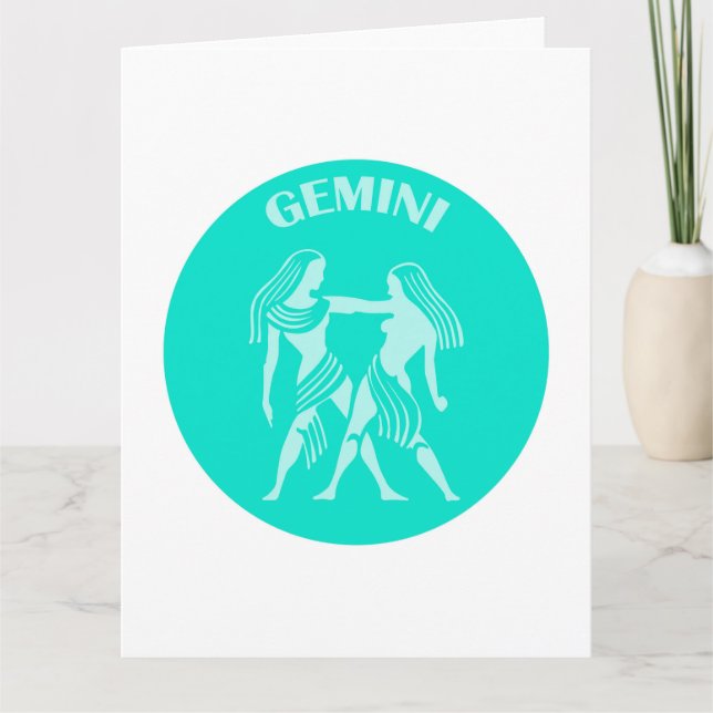 Cartão Gemini, Sinal Zodiac, Horoscópio, Astrologia (Frente)