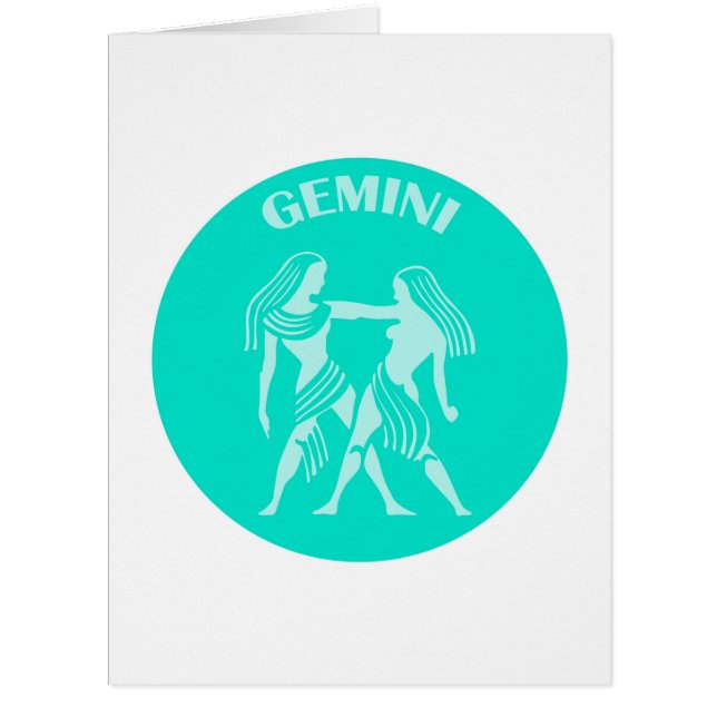 Cartão Gemini, Zodiac Sign, Horoscope, Astrology (Frente)