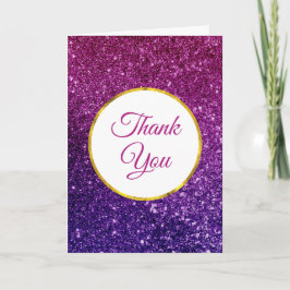 Cartão Gemstones cor-de-rosa e roxos, agradecimentos