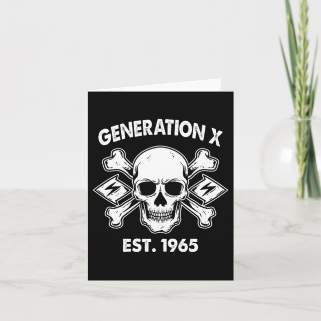 Cartão Gen X 1965 I'm 97% Sure You Don't Like Me Skull (  (Frente)