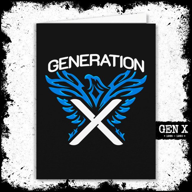 Cartão Gen X Gen Xer Phoenix Bird Generation X (Criador carregado)