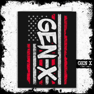 Cartão Gen Xer Generation X American Flag Gen X