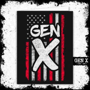 Cartão Gen Xer Generation X American Flag Gen X