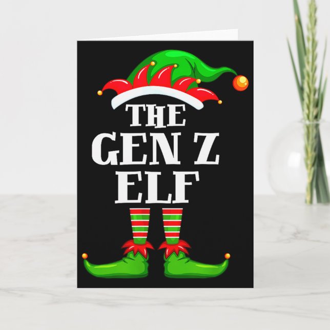 Cartão Gen Z Elf Matching Family Group Christmas Party Py (Frente)